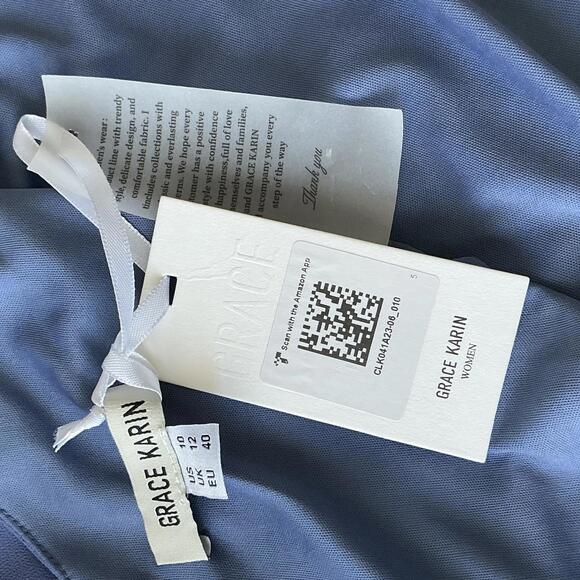 Grace Karin Women's Blue Long Sleeve Dress Size 10 - Picture 5 of 5